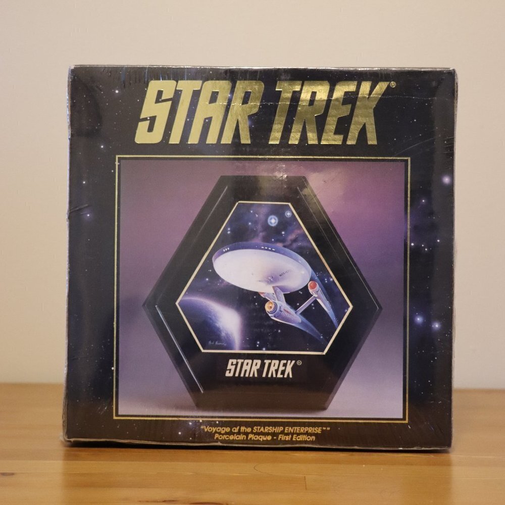 Star Trek Porcelain Plaque, first edition "Voyage of the Starship Enterprise"